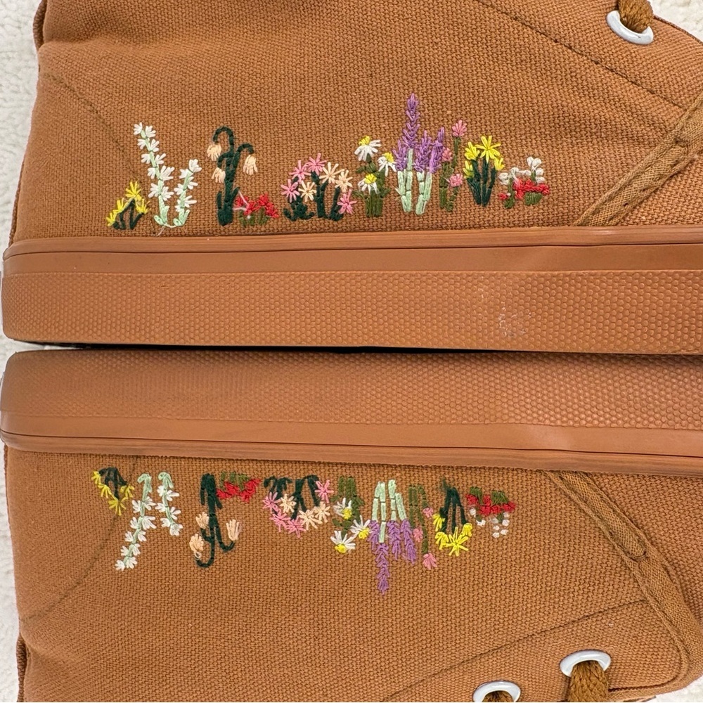BANGS Sahara Sand Floral High Top Sneakers-Unisex Fit-Sizes: 7(M) 8.5(W) - Picture 6 of 9